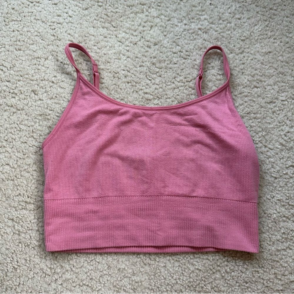 Old Navy pink activewear cropped Cami tank top